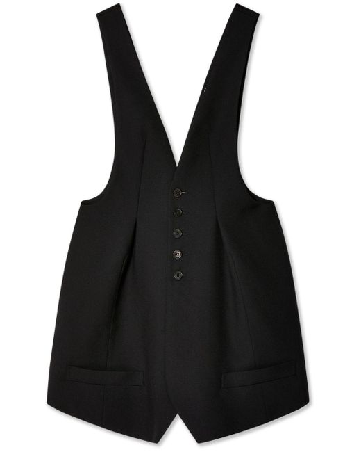 Noir Kei Ninomiya Black V-neck Minidress