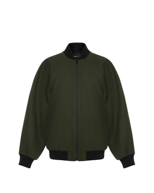Anouki Green Zip-Up Bomber Jacket