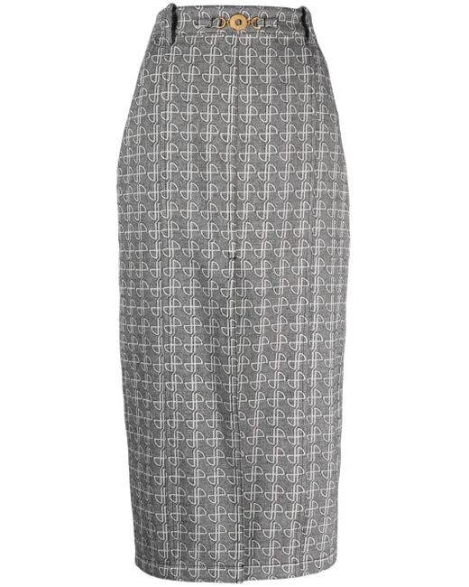 Patou Midi-Rok Met Split in het Gray