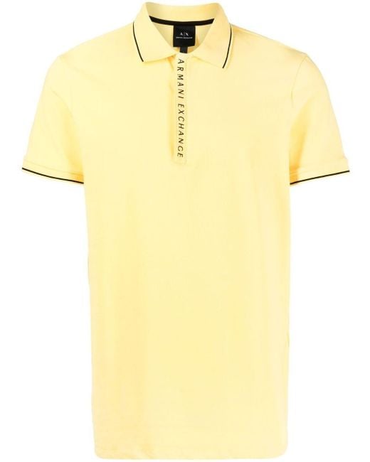 Armani Exchange Cotton Open-collar Polo-shirt in Yellow for Men | Lyst ...