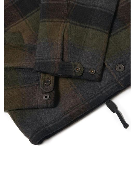 Universal Works Black Button-Fastening Checked Jacket for men