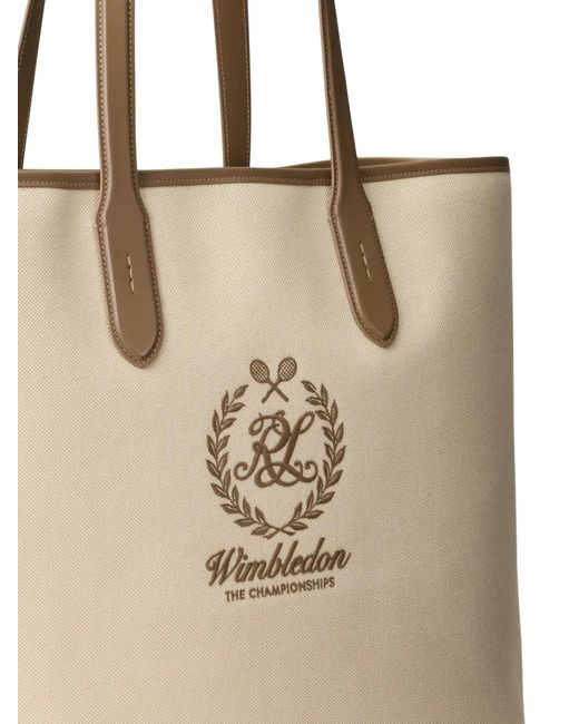 Ralph Lauren Natural Wimbledon Logo-Embroidered Tote Bag for men