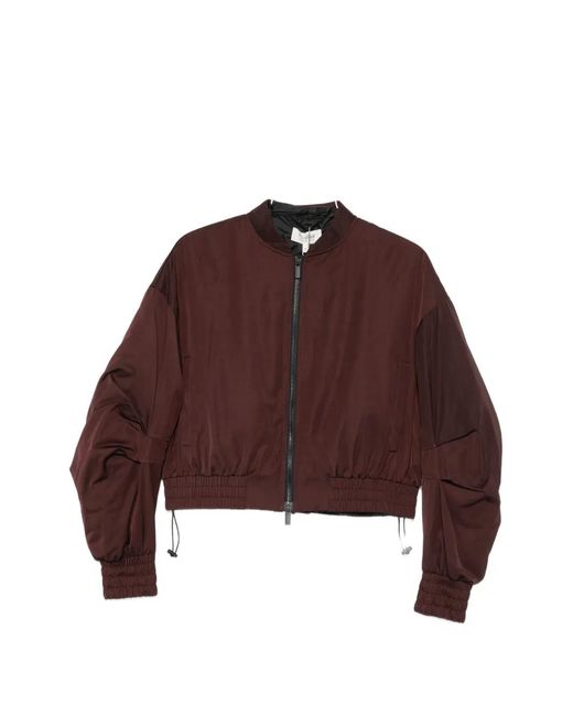 Psophia Red Elasticated-Waistband Cropped Jacket (Set Of Two)