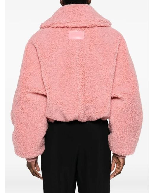 Givenchy Pink Faux-Shearling Cropped Jacket