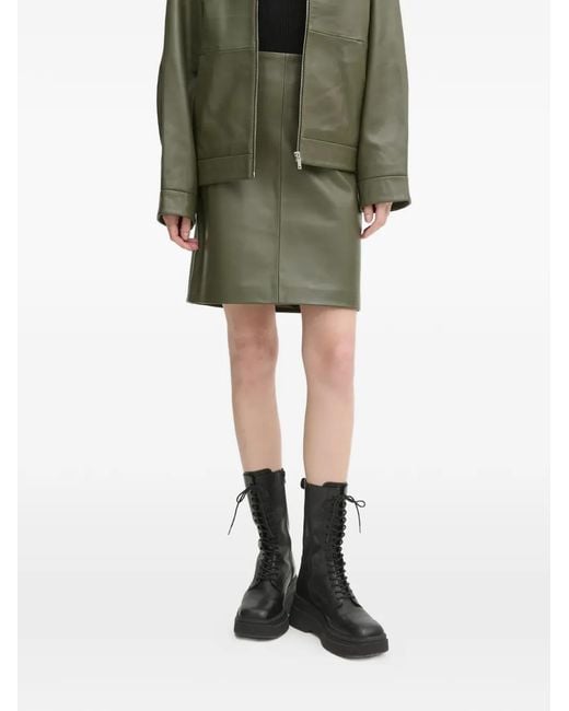 Day Birger et Mikkelsen Green Danin Leather Mini Skirt