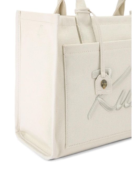 Kurt Geiger White Kurt Embroidered Tote Bag