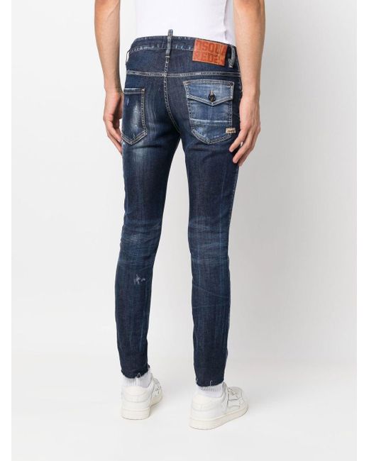 Herren Bekleidung Jeans DSquared² Denim Slim-Fit-Jeans im Distressed-Look in Blau für Herren 