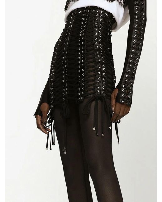 Dolce & Gabbana Mini-Rok Met Ringlets in het Black