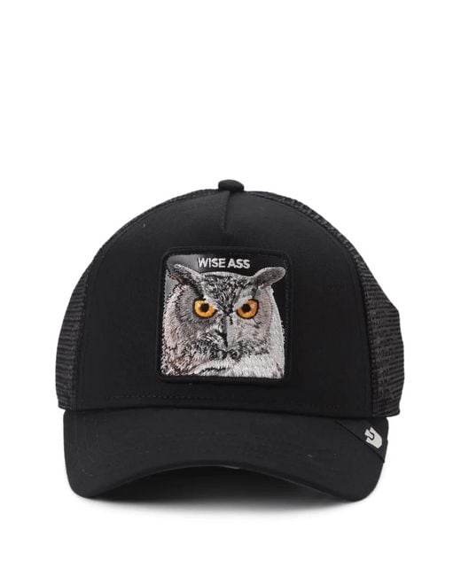 Goorin Bros Black Owl-Patch Mesh-Panel Cap for men