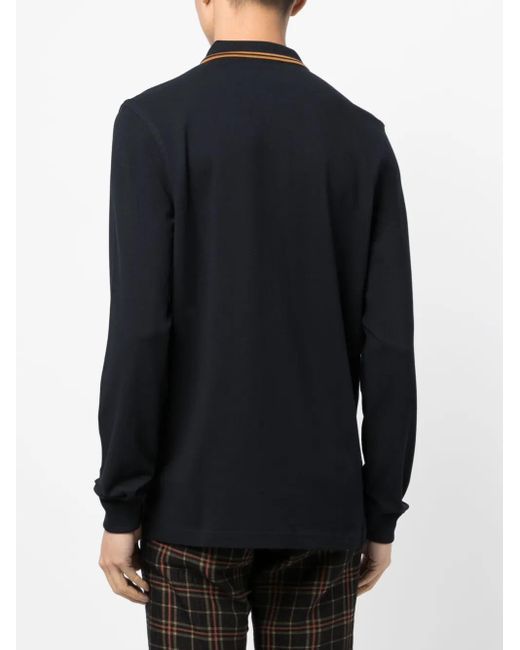 Fred Perry Blue Logo-Embroidered Cotton Polo Shirt for men