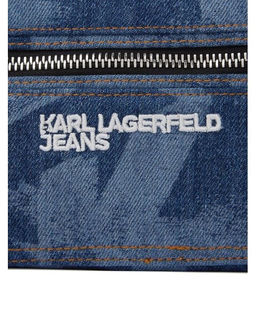 Karl Lagerfeld Blue Monogram Menssager Bag for men