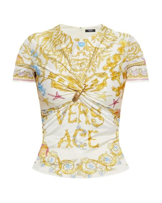 Versace Metallic Safety-Pin Twisted Top