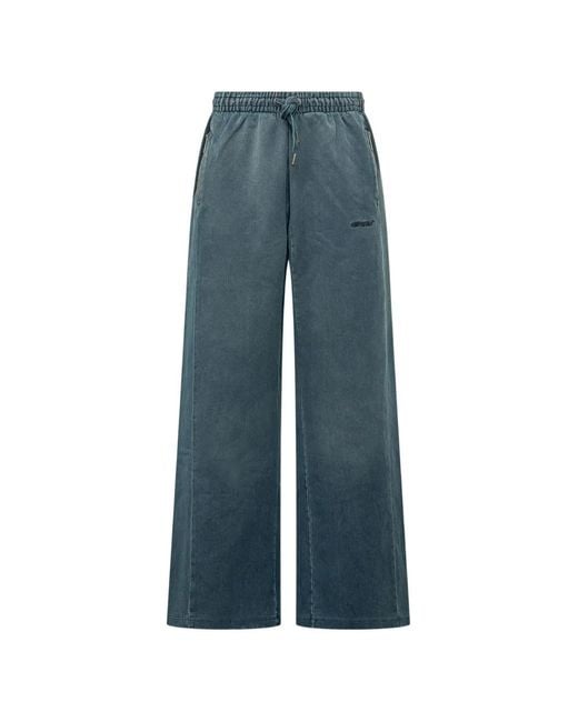 Off-White c/o Virgil Abloh Blue Arrow Logo-Detail Track Pants for men