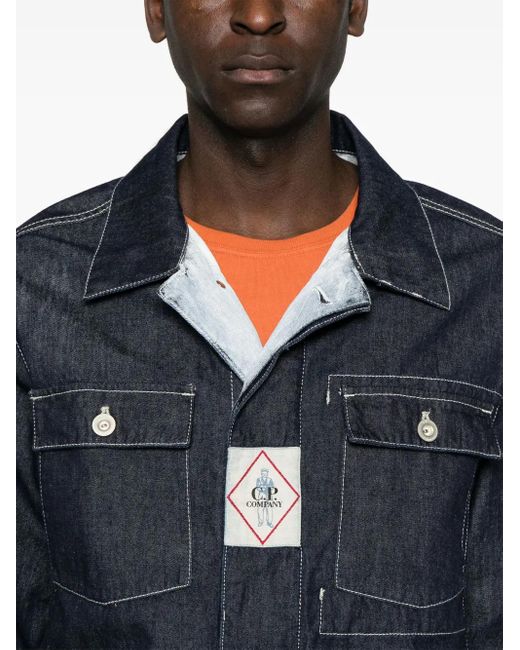 Chaqueta Vaquera Con Parche Del Logo C P Company de hombre de color Blue