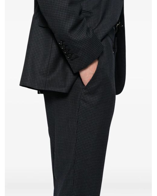 Tom Ford Black Single Breasted Checked-Print Blazer for men