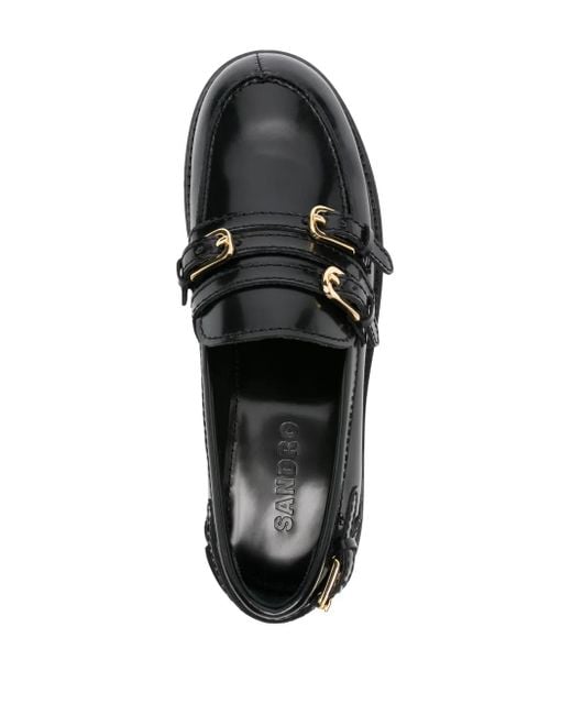 Sandro Black Loafer Mit Zierschnalle