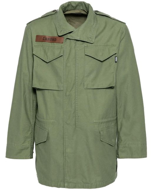 PEACE AND AFTER Green Cotton Military Jacket for men