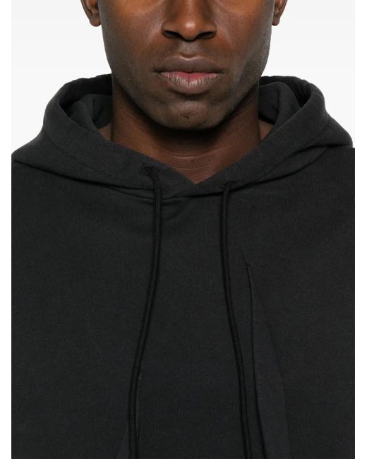 MM6 by Maison Margiela Black Pleat-Detailed Hoodie