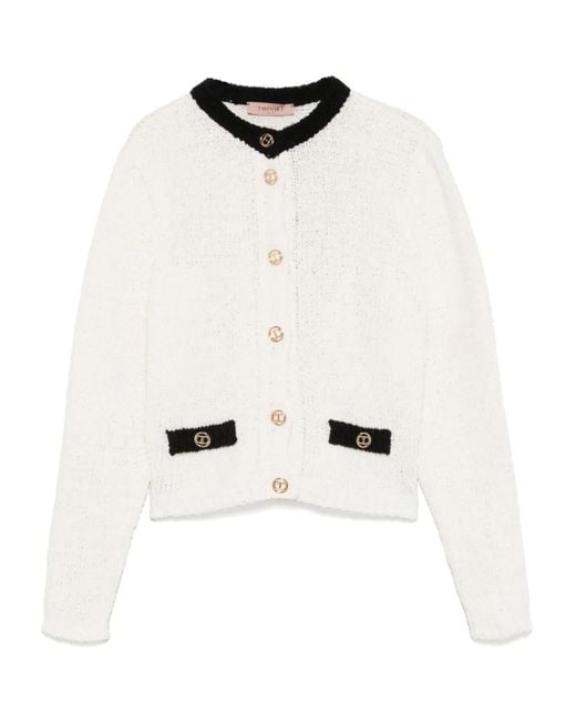 Twinset ロゴボタン カーディガン Natural