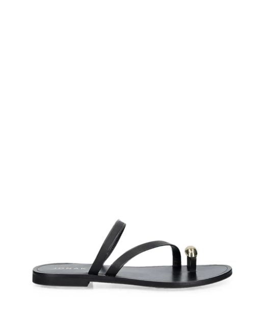 JONAK PARIS White Wife Toe-Ring Strappy Sandals