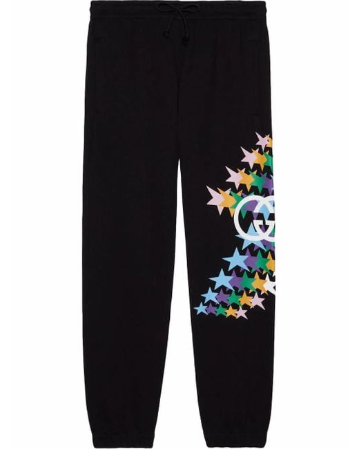 Gucci Black Star-Print Track Pants for men