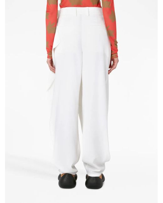 J.W. Anderson White Folded-Waist Straight Trousers