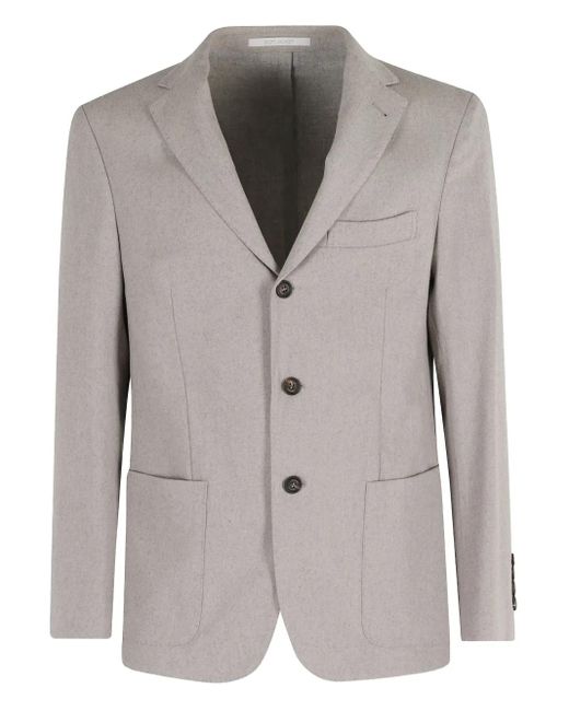 Eleventy Gray Three-Button Patch-Pocket Blazer for men