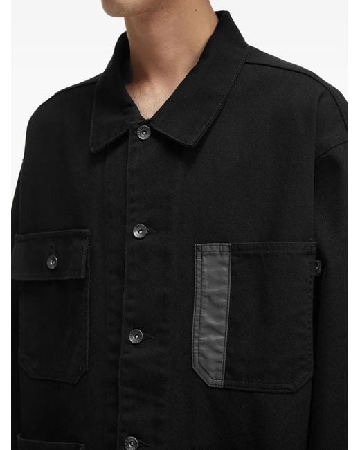 Alpha Industries Black Contrast-Panel Cotton Jacket for men