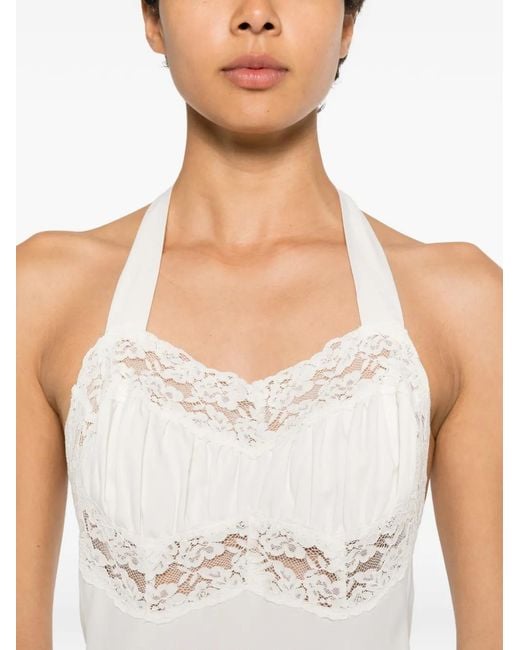 Frankie's Bikinis White Darcy Lace-Trim Midi Dress