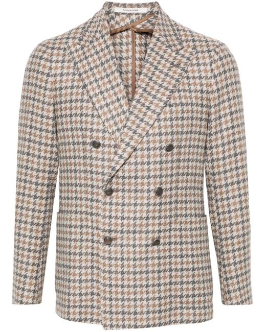 Tagliatore Natural Houndstooth Double-Breasted Blazer for men