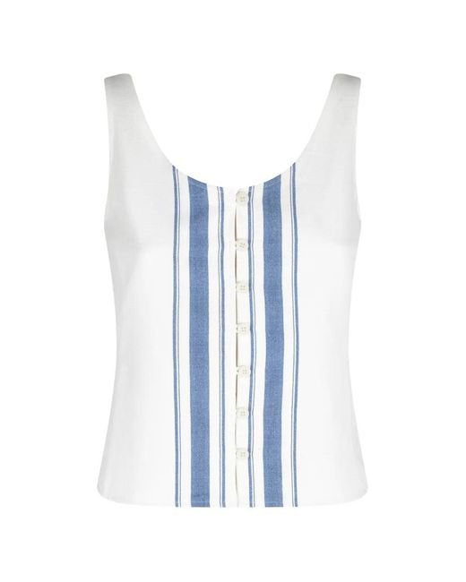 Low Classic Blue Striped Top