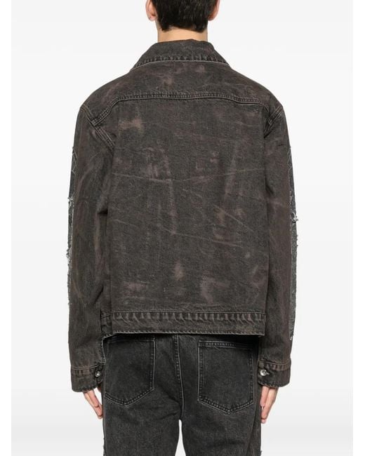 Who Decides War Gray Mechanic Denim Jacket for men