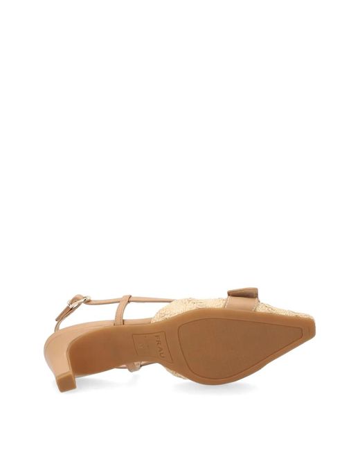 Frau Natural Buckle-Detail Raffia Pumps