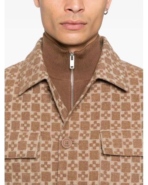 Sandro Brown Geometric-Pattern Jacket for men