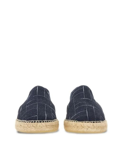 KENZO Blue Grid-Pattern Espadrilles for men