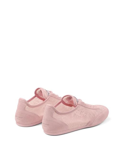Jimmy Choo Pink Lace Sunny Sneakers