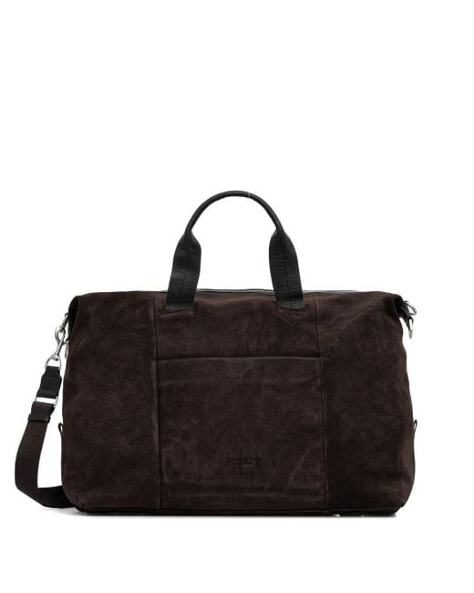 Marc O' Polo Black Suede Top-Handle Travel Bag for men