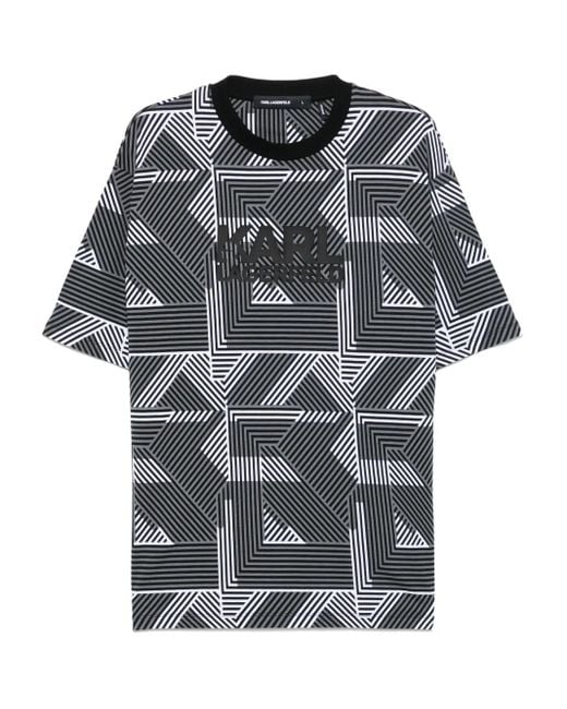 メンズ Karl Lagerfeld プリント Tシャツ Gray