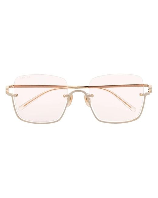 Gucci Natural Oversized Square-Frame Sunglasses