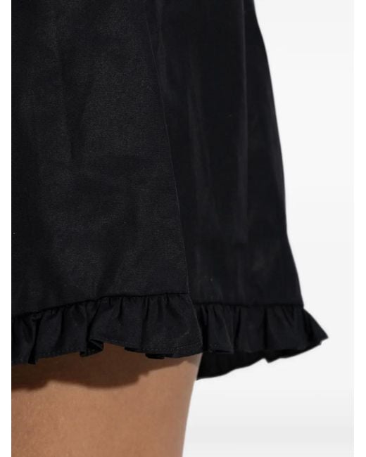 Hunza G Black Frill Mini Shorts