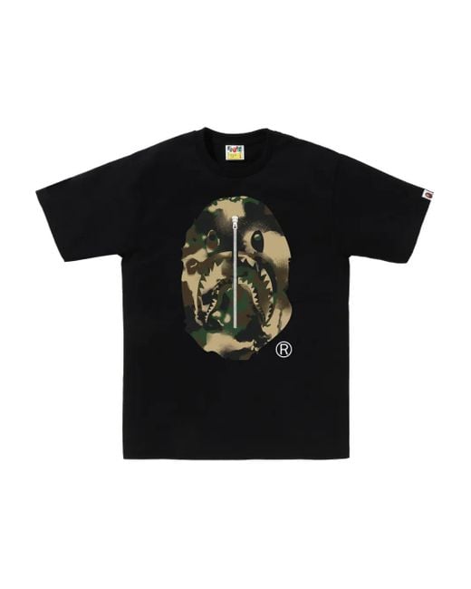 Camiseta con motivo militar A Bathing Ape de hombre de color Black