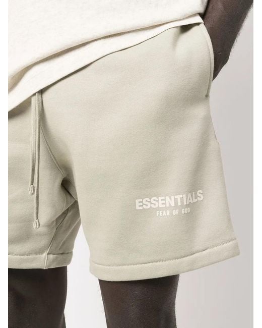 Fear Of God Natural Logo-Patch Track Shorts for men