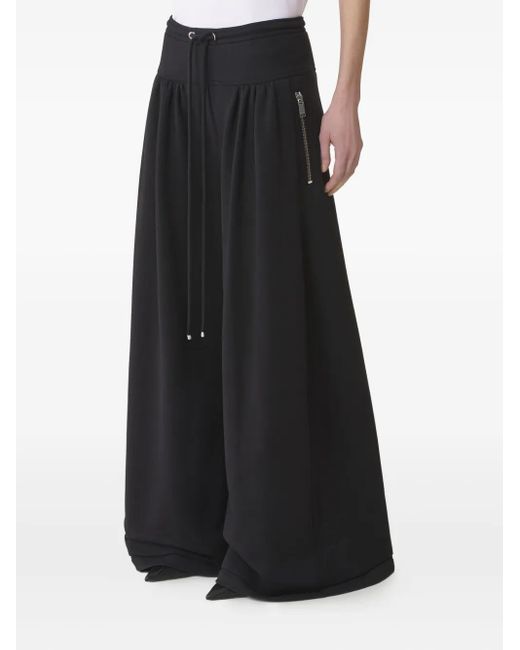 Lanvin Black Pleated Drawstring Trousers