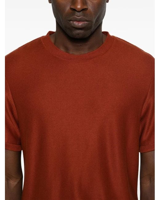 Sandro Red Ribbed T-Shirt for men