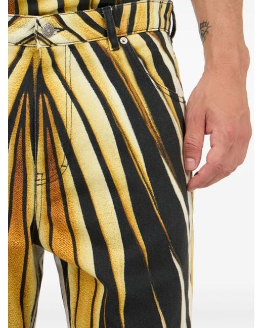 Roberto Cavalli Black Flame-Print Trousers for men