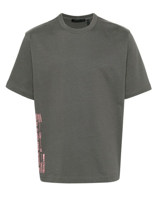 Helmut Lang Gray Text-print Cotton T-shirt for men