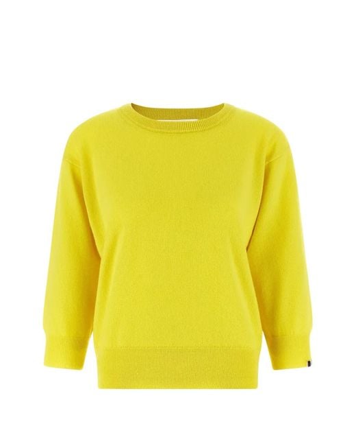 Extreme Cashmere Yellow Dropped-Shoulder Sweater