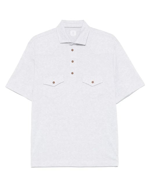 Polo À Effet Chiné Eleventy pour homme en coloris White