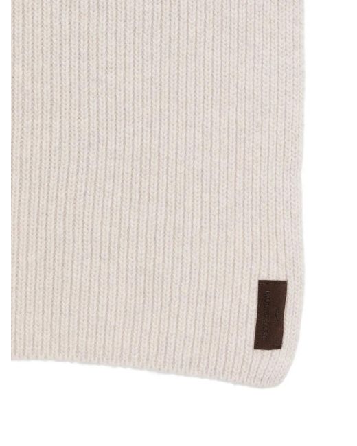 Paul & Shark White Ribbed-Knit Scarf for men