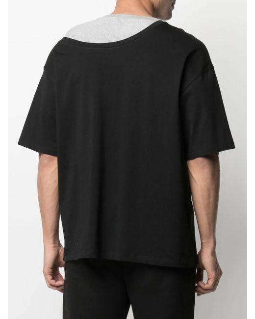 Opening Ceremony Black Double-Collar T-Shirt for men